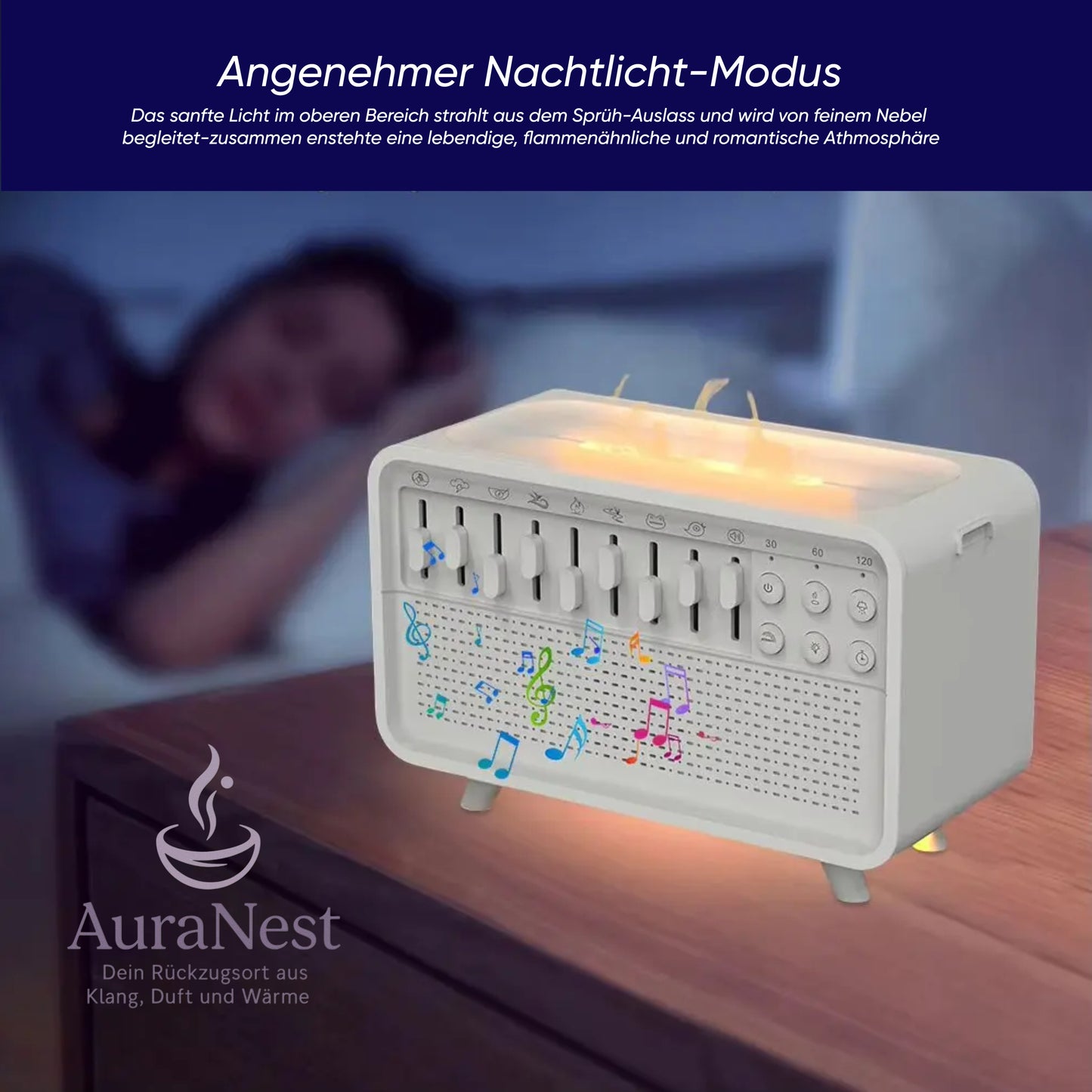 AuraNest™ Dein Rückzugsort aus Klang, Duft und Wärme.