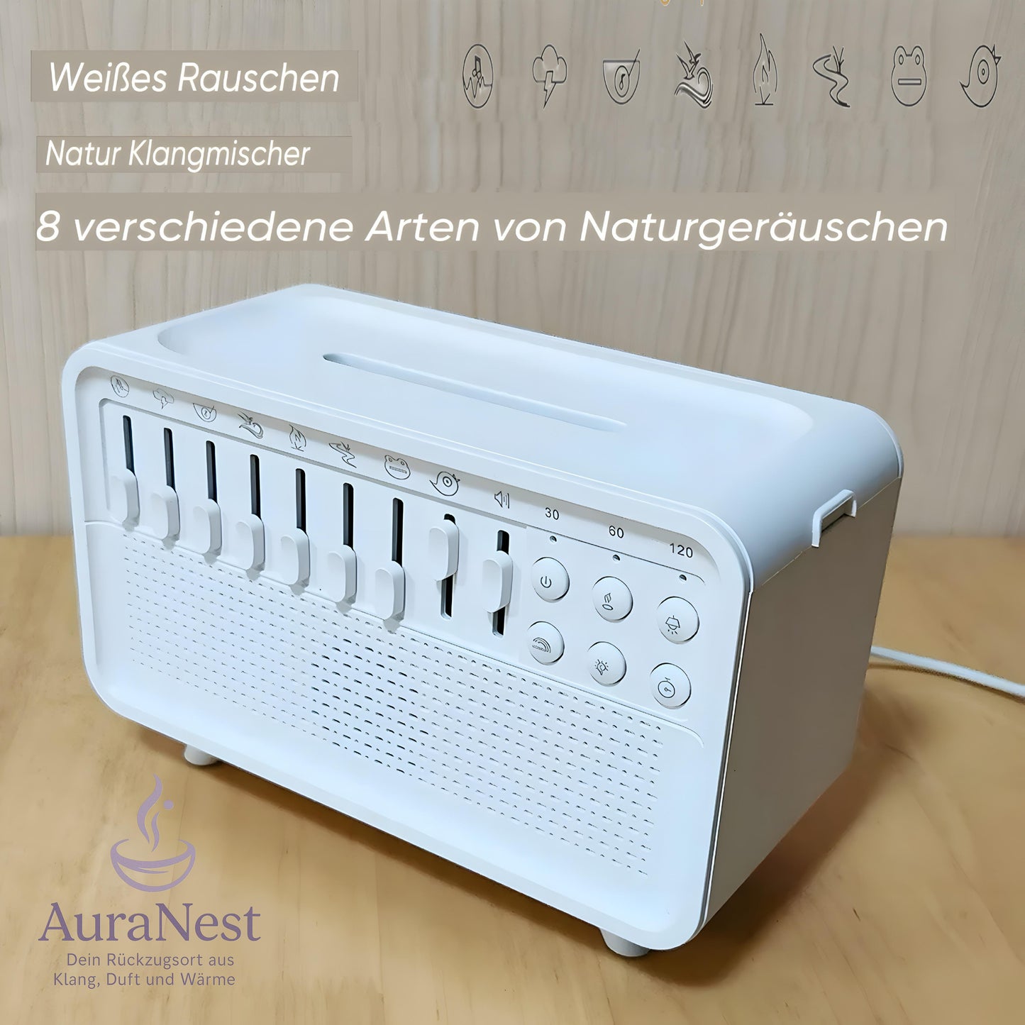 AuraNest™ Dein Rückzugsort aus Klang, Duft und Wärme.