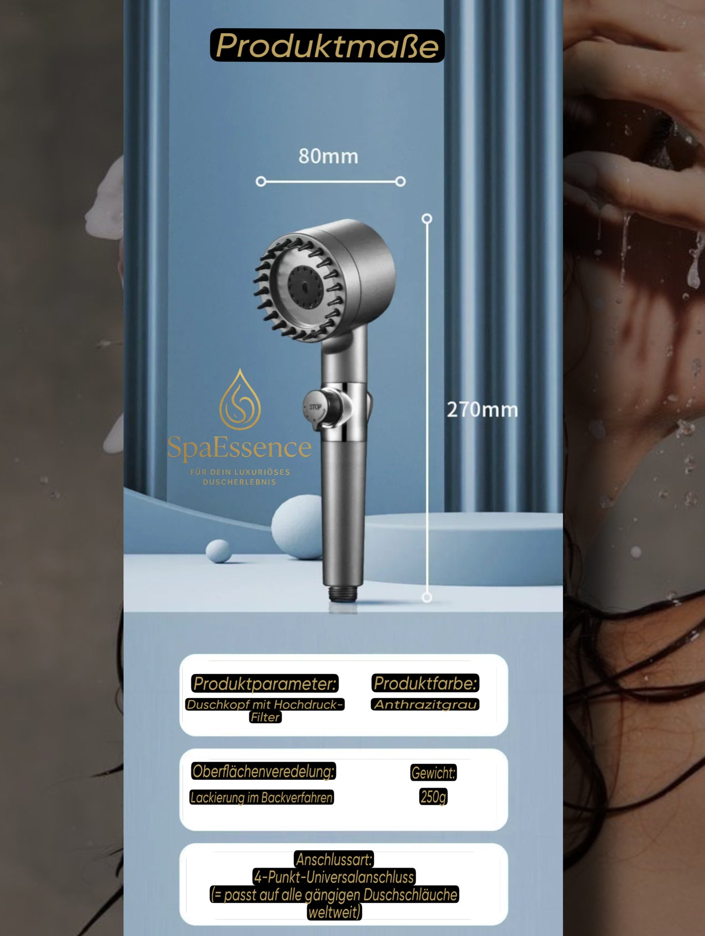 SpaEssence Duschkopf – Für dein luxuriöses Duscherlebnis